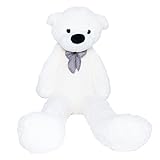 MAKOSAS Teddybär Kuschelig Plüschbär Weiches Spielzeug für Kinder 180cm (Weiß)
