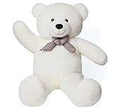 YunNasi Riesen TeddyBär XXL Teddy Bär Großer Kuscheltier Stofftier Plüschbär mit süßer Schleife 120cm