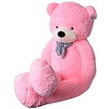 TE-Trend Rosa Riesen Plüsch Teddybär XXL Großer Teddy Bär Kuschelbär Kuscheltier Schleife 200 cm Plüschbär Pink