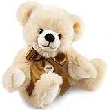 Steiff Bobby Schlenker-Teddybär Creme 40 cm, Plüsch-Teddybär mit Schleife, Kuscheltier Bär zum Kuscheln und Spielen, Stofftier Bär aus kuschelweichem Plüsch für Kinder