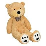 TEDBI Teddybär 200cm | Farbe Hellbraun | Groß XXL Teddy Bear Gigant Plüschbär Stofftier Kuscheltier Plüschtier Größe XL Braunbär Teddi Bär