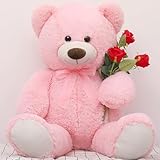 MorisMos XXL Teddybär 90 cm groß - Rosa - riesen Teddy Stofftier Plüschtier Kuscheltier Plüschteddy, Mädchen,Freundin Frauen Mädchen