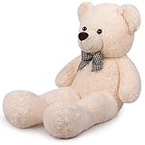 FAVOSTA XXL Teddybär Riesen Plüsch Bär Kuschelbär 110CM Teddy Bear Geschenk für Mädchen und Kinder White