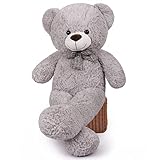 FAVOSTA XXL Teddybär Riesen Plüsch Bär Kuschelbär 110CM Teddy Bear Geschenk für Mädchen und Kinder Grau