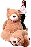 MAKOSAS Riesen Teddybären - Kuscheltier großer Teddy Bär 340 cm - Für Babys - Geschenk Freundin, Geschenkideen Zum Geburtstag, Kinder, Jahrestag, Braun
