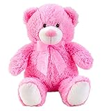 Lifestyle & More Teddybär Kuschelbär rosa mit Schleife 50 cm groß Plüschbär Kuscheltier samtig weich