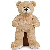 FAVOSTA Riesen Teddy XXL Teddybär groß 110 cm Plüschtier Kuscheltier Stofftier Riesen Teddy Bär Holiday Geschenk Hellbraun