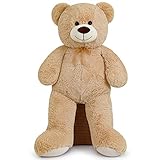 FAVOSTA Riesen Teddy XXL Teddybär groß 110 cm Plüschtier Kuscheltier Stofftier Riesen Teddy Bär Holiday Geschenk Hellbraun