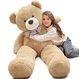 MorisMos 120cm Riesen Teddy, Teddybär Groß XXL Kuscheltier Stofftier, Hellbraun Großer Teddybär,Stuffed Toy Bear,Kuschelig Weich Plüschbär Kuschelbär Geschenk für Kinder, Jungen, Mädchen