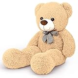 FAVOSTA XXL Teddybär Riesen Plüsch Bär Kuschelbär 110CM Teddy Bear Geschenk für Mädchen und Kinder Hellbraun