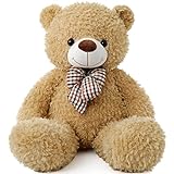 MorisMos 80cm großes Teddybär XXL,Hellbraun Riesen Teddy Stofftier Plüschtier Kuscheltier, plüschbär kuschelbär Teddybären für Kinder