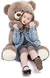 MorisMos Riesen Teddy großer Teddybär groß XXL Kuscheltier 100cm Riesenteddys Stofftier Plüschbär Kuschelbär Geschenk für Kinder, Jungen, Mädchen, Geburtstag Braun